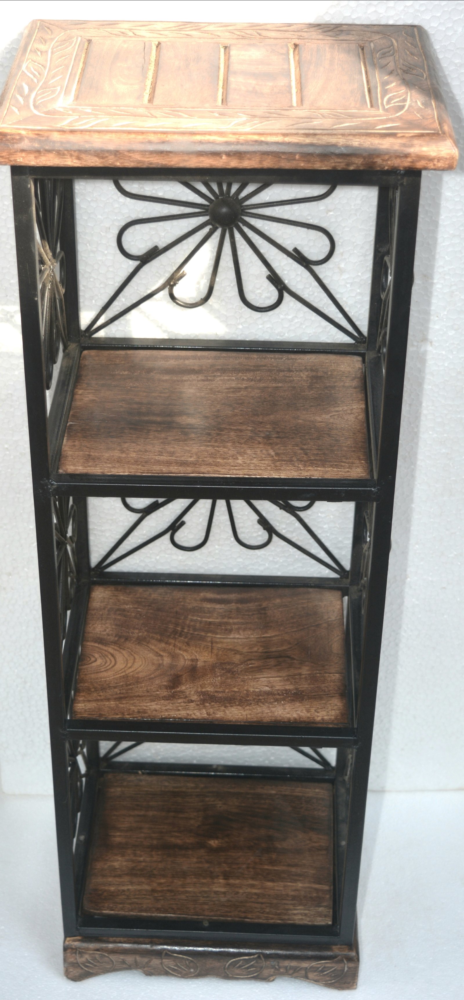 Wooden Hand Craved Side Rack