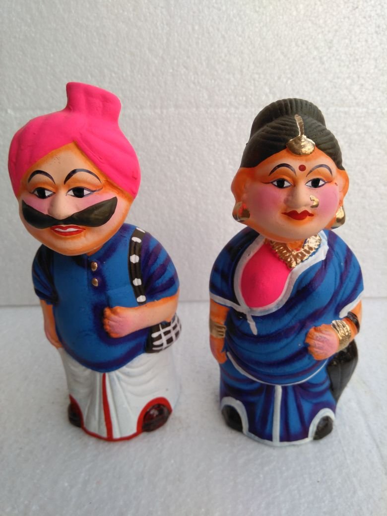 Mini Couple Statue For Home/Office/Car-Blue