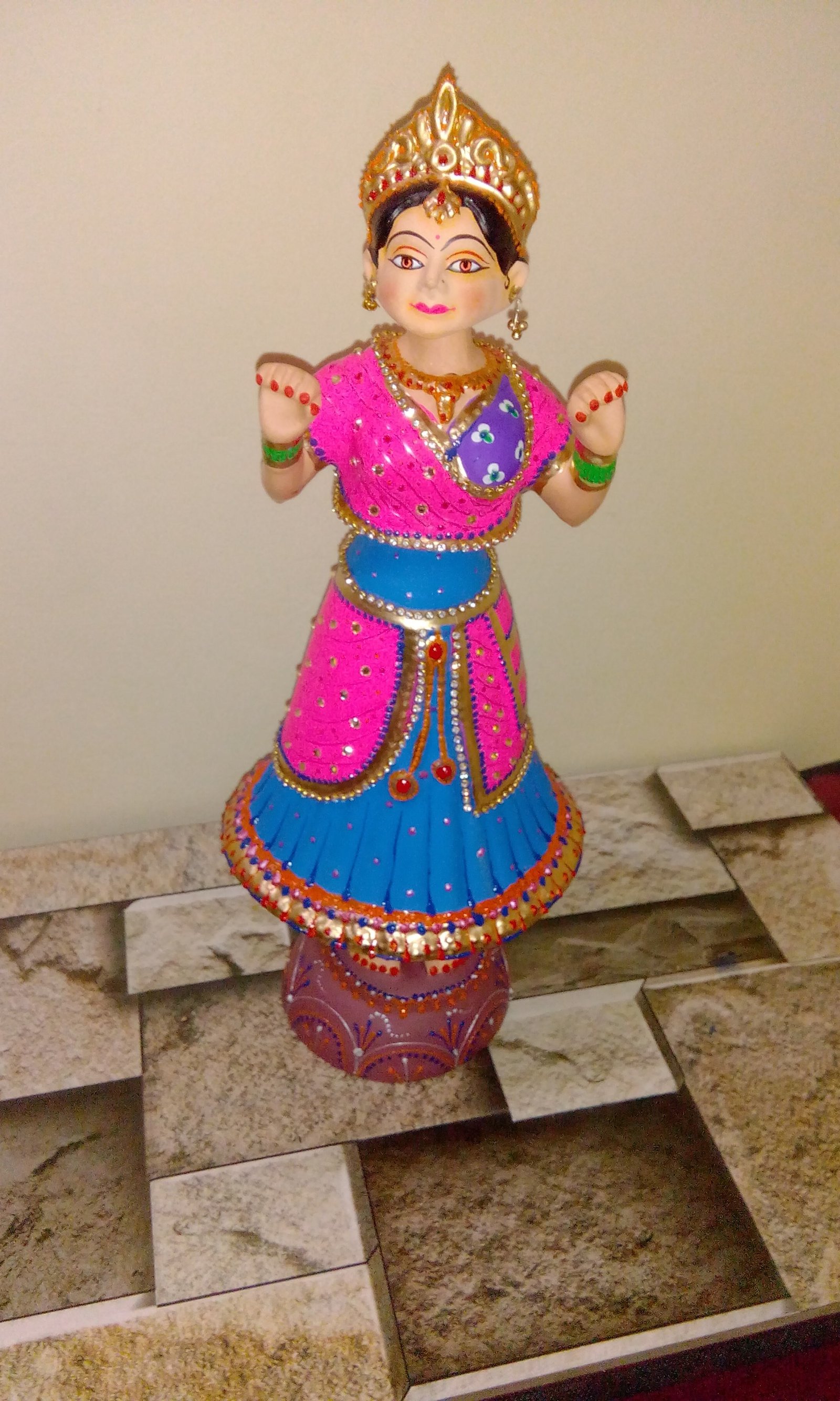 Tribal Lady Dancing Doll Statue