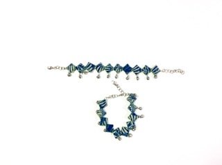 Handcrafted Indigo Fabric Anklets with Ghunghroo