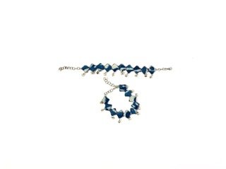 Handcrafted Indigo Fabric Anklets with Ghunghroo