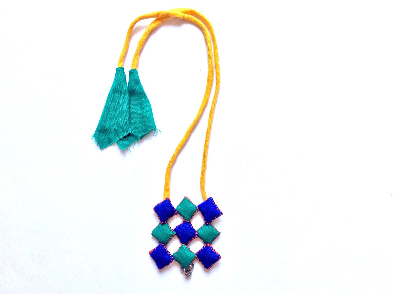 Handcrafted Fabric Necklace with Ghunghroo