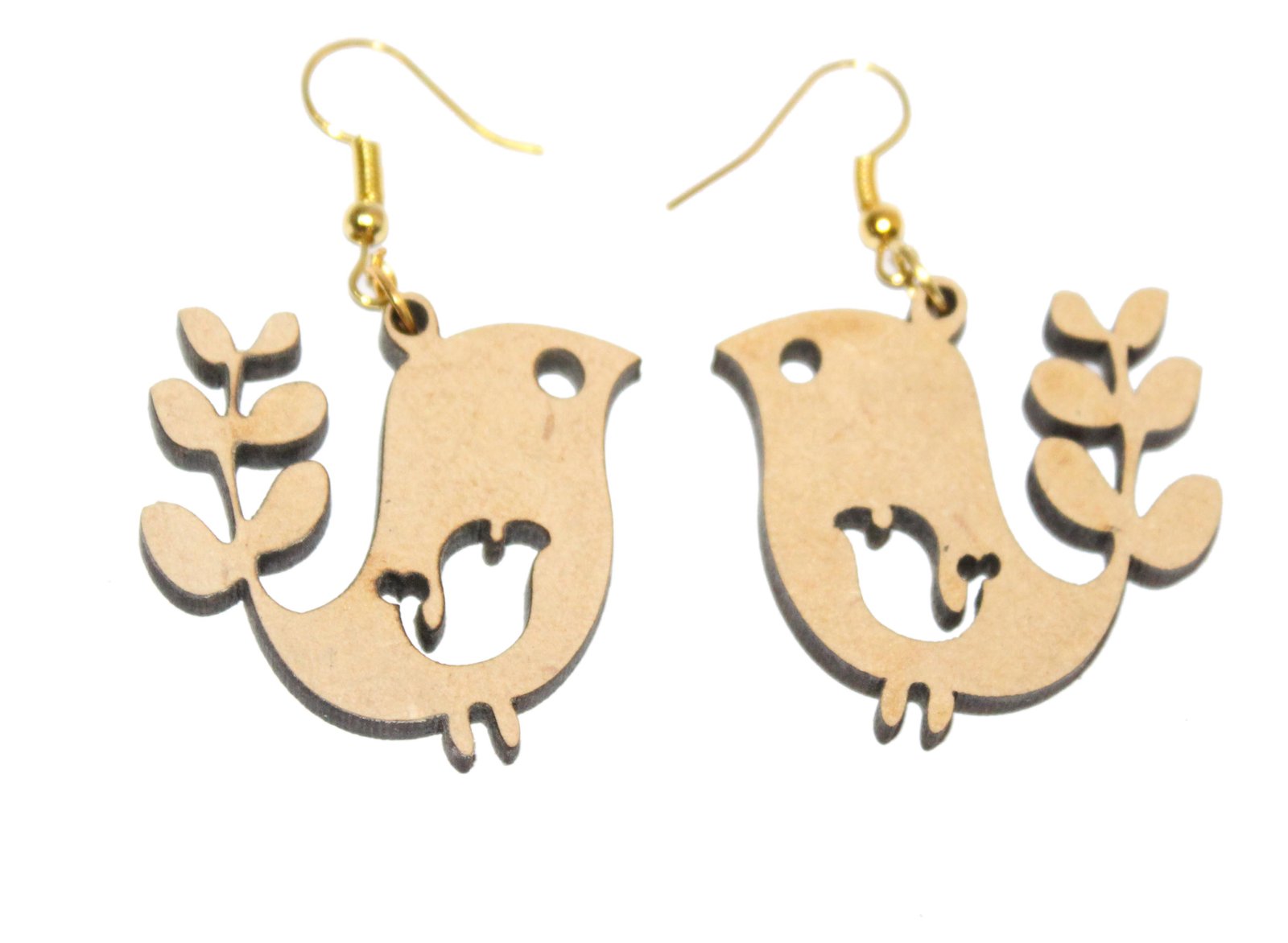 Bird with Leaf Shaped Earring