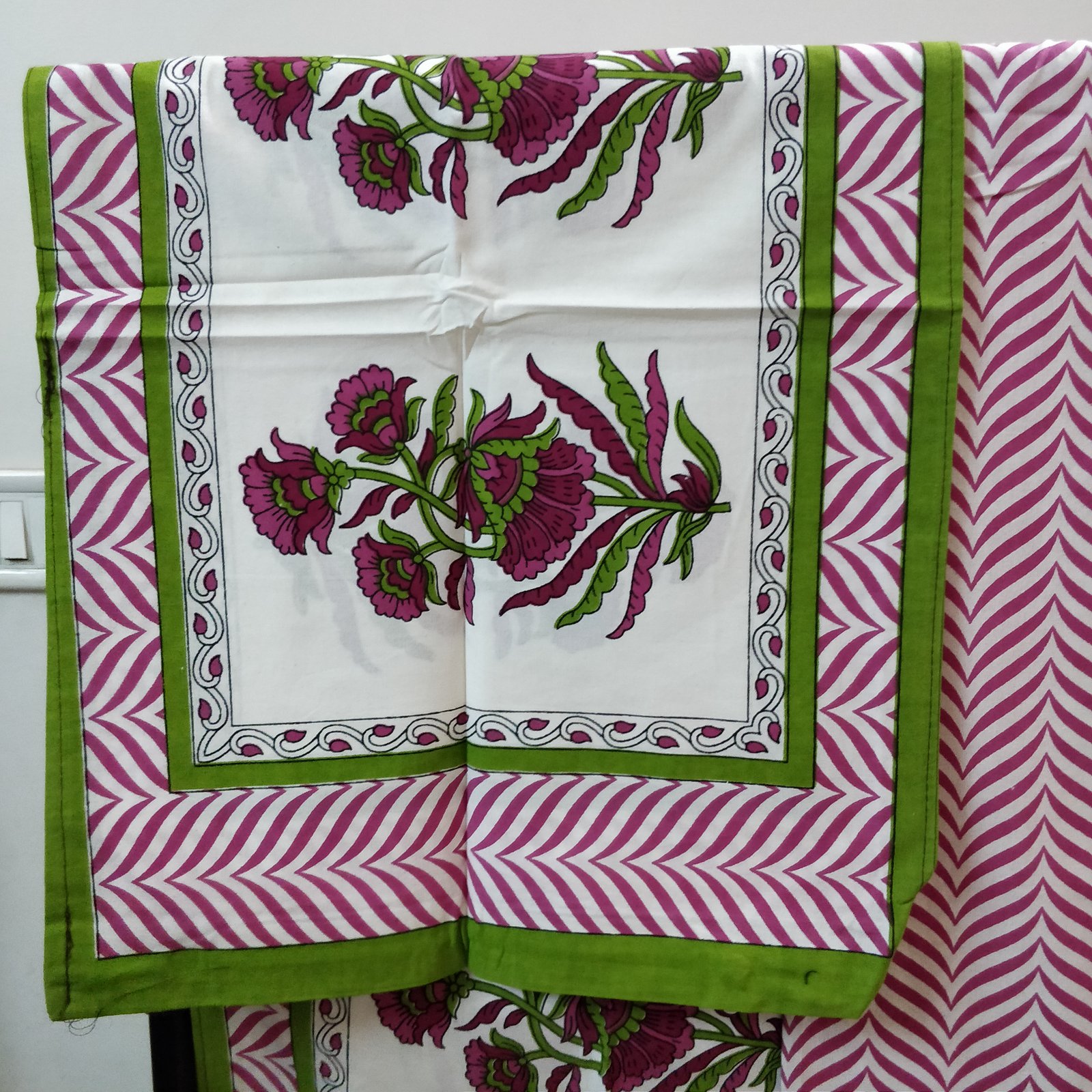 Hand Block Print Jaipuri Bedsheet Flower Print