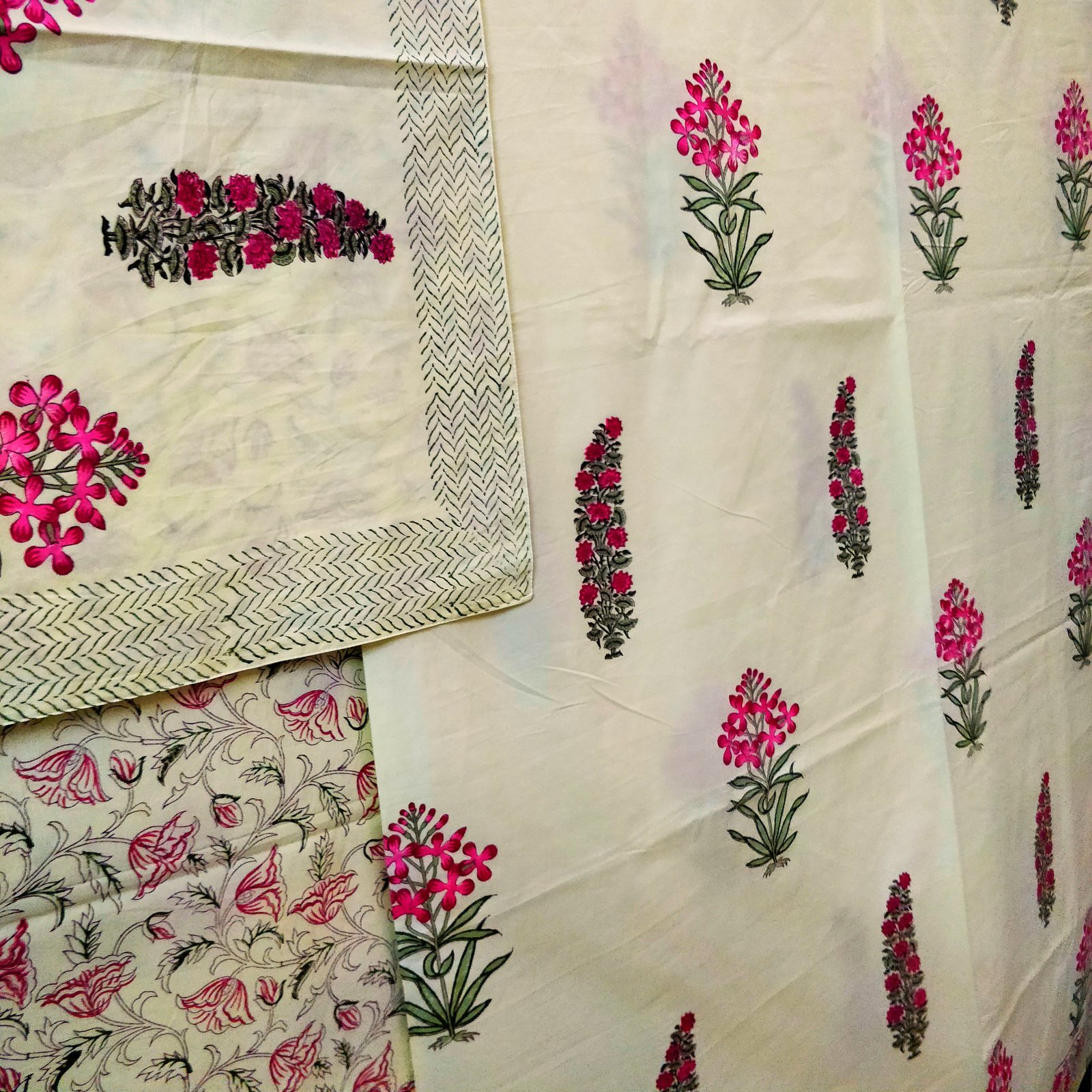Hand Block Print Jaipuri Bedsheet Malmal Cotton