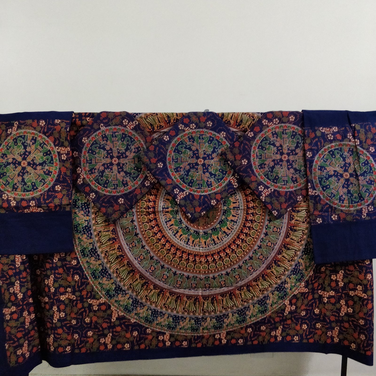 Hand Block Print Deewan Set Pure Cotton Rajasthani Blue Print