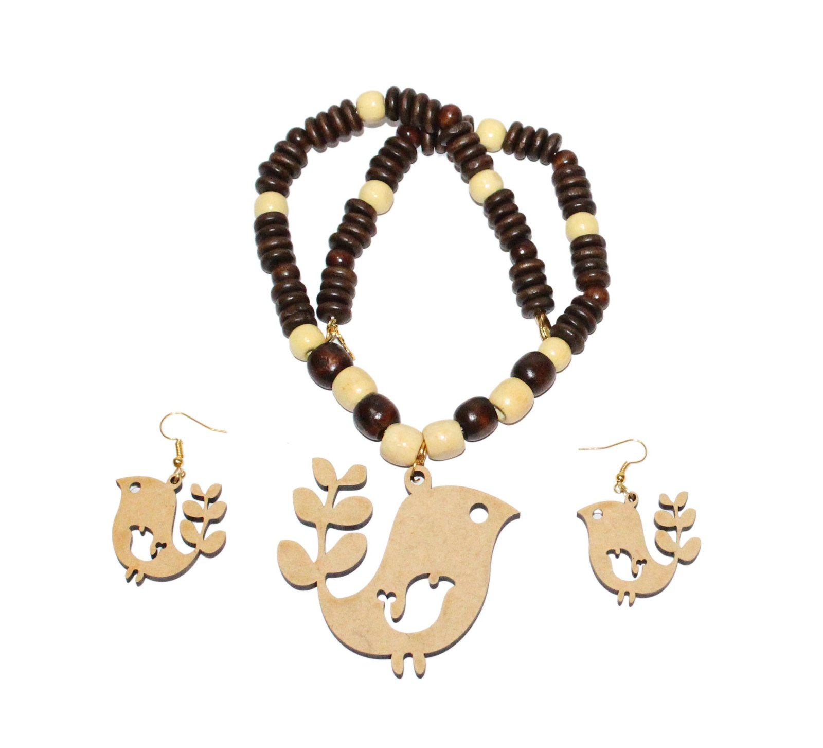 Bird Shaped With Leaf /2.5″Pendant & 1.3″ Earring