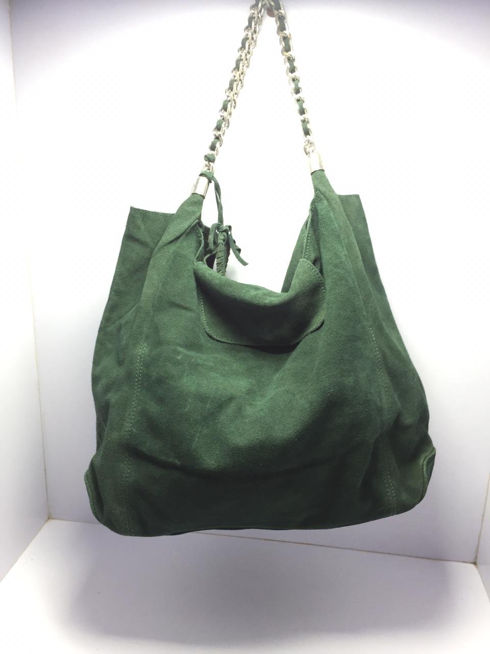 Olive Green Pure Leather Shoulder Bag