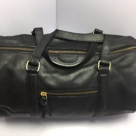 Textured Leatherette Travel Duffel Weekender Bag for Men and Women