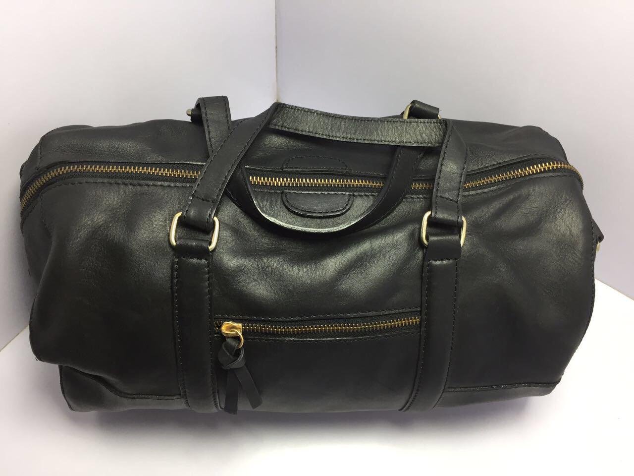 Textured Leatherette Travel Duffel Weekender Bag for Men and Women