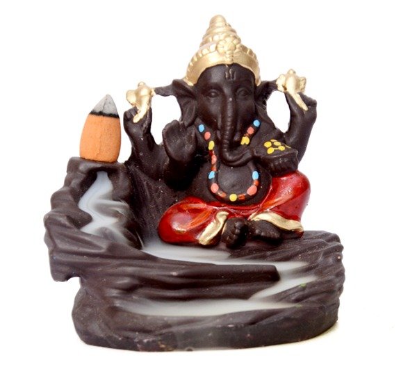 The Lord Ganesha Smoke Back flow Cone Incense Decorative Showpiece